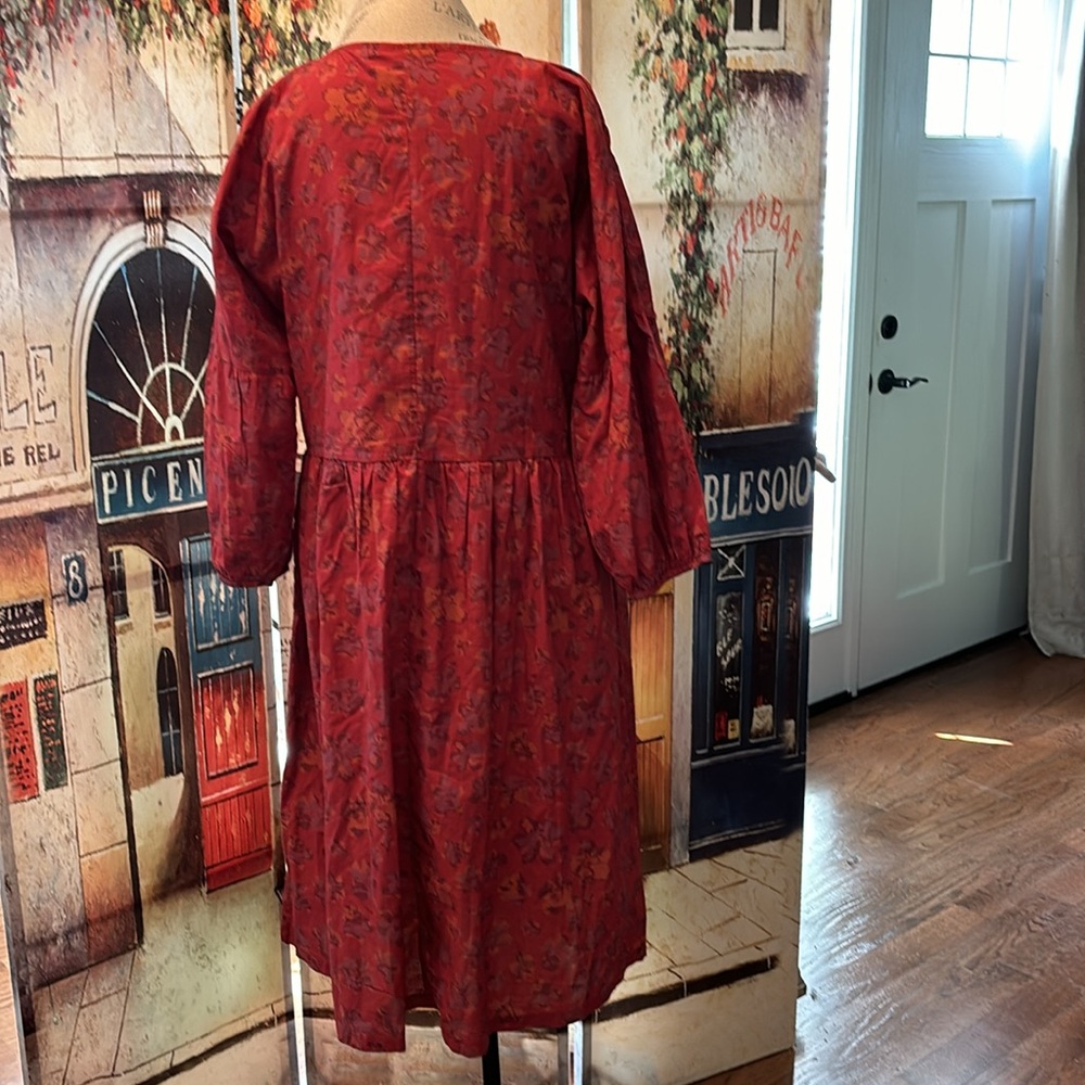 Gudrun Sjoden Woven “Petunia” Dress, Red Print, Size Medium - Picture 7 of 10